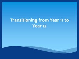Transitioning from Year 11 to Year 12 - LMS