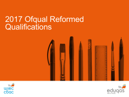 Summary of Eduqas qualifications for teaching from 2017