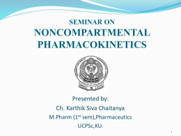 Non Compartmental Pharmacokinetics