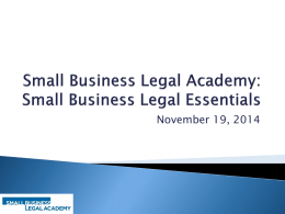 Small Business Legal Essentials
