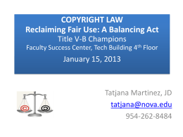 COPYRIGHT LAW Reclaiming Fair Use A Balancing Act