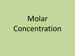 Topic 2 Molar Concentration