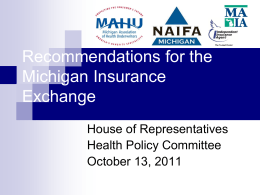 Recommendations for the Michigan Insurance Exchange