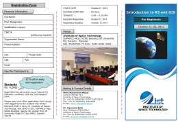 Introduction to RS and GIS - Institute of Space Technology, Islamabad.