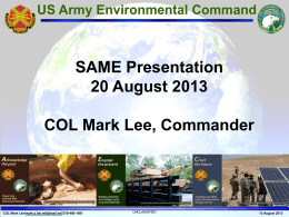 US Army Environmental Center Command Briefing