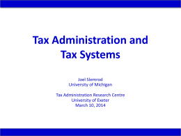 Toward a Theory of Tax Systems - TARC