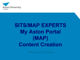SITS Experts -MAP Content Creation