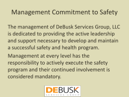 Management Commitment to Safety