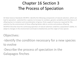 Chapter 16 Section 3 The Process of Speciation