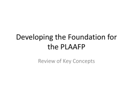 PLAAFP Statement Review Checklist