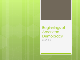 Beginnings of American Democracy