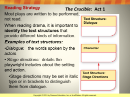 The Crucible: Act 1 Reading Strategy