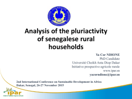 Analysis of the pluriactivity of senegalese rural households
