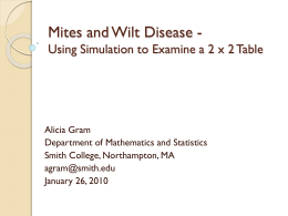 Mites and Wilt Disease - Using Simulation to Examine