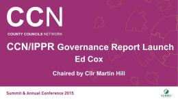 County Devolution- CCN/IPPR Governance Report Launch