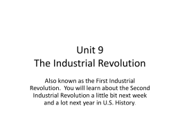 Unit 9 The Industrial Revolution
