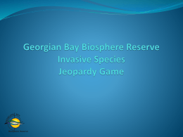 Water Ecology Jeopardy - Georgian Bay Biosphere Reserve