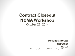 Contract Closeout Workshop