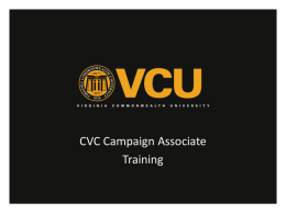 CVC Training Presentation - VCU Commonwealth of Virginia