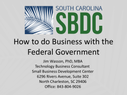 Request for Proposal - South Carolina Small Business Development