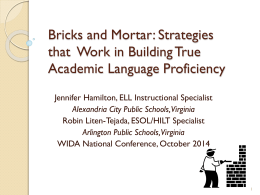 Strategies that Work in Building True Academic Language Proficiency