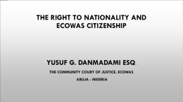 Nationality, community citizenship and the Community