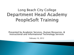 PeopleSoft User Training Guide