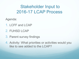 LCAP Steakholder Input