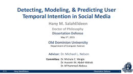 Hany SalahEldeen Dissertation Defense