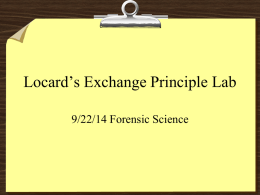 Locard*s Exchange Principle Lab