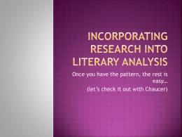 Incorporating Research Into Literary Analysis