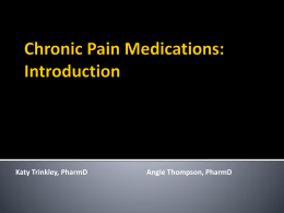 Introduction to Chronic Pain Medication