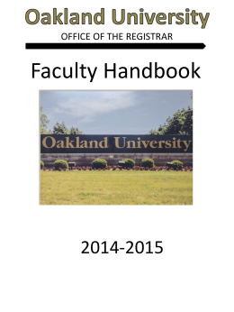 Faculty Handbook - Oakland University