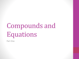 Compounds and Equations