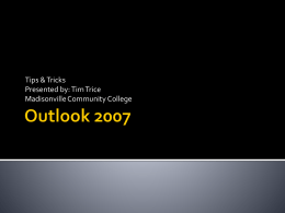 Outlook 2003 - Madisonville Community College