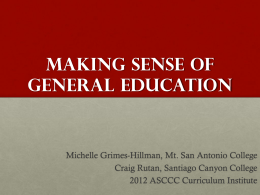 Making Sense of general education