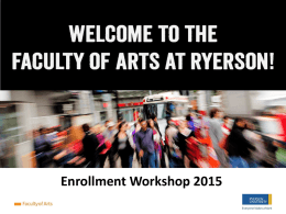 Welcome to Ryerson! Course Selection Information Session