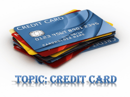 Topic: Credit Card