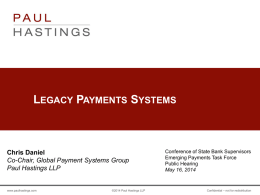 Legacy Payments Systems - Conference of State Bank Supervisors