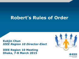 Presentation on Robert`s Rules of Orders