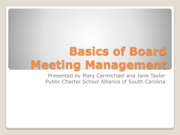 Basics of Board Meeting Management
