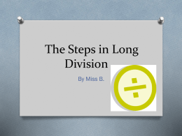The Steps in Long Division