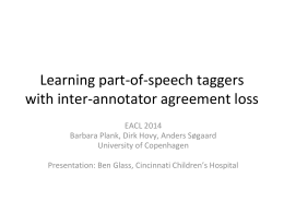Learning part-of-speech taggers with inter