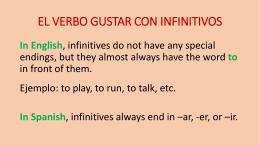 EL VERBO GUSTAR CON INFINITIVOS In English
