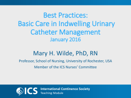 Best Practices Indwelling catheters Jan.14.16