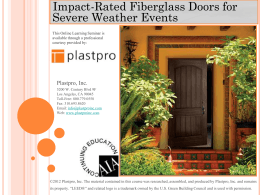 Impact-Rated Fiberglass Doors For Severe Weather Events