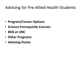 Advising Students Interested in Allied Health Careers