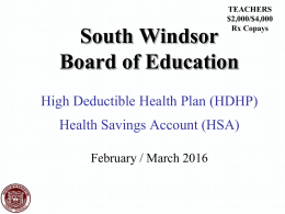 High Deductible Health Plan
