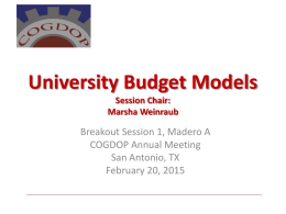 Weinraub - University Budget Models