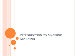 Intro to machine learning